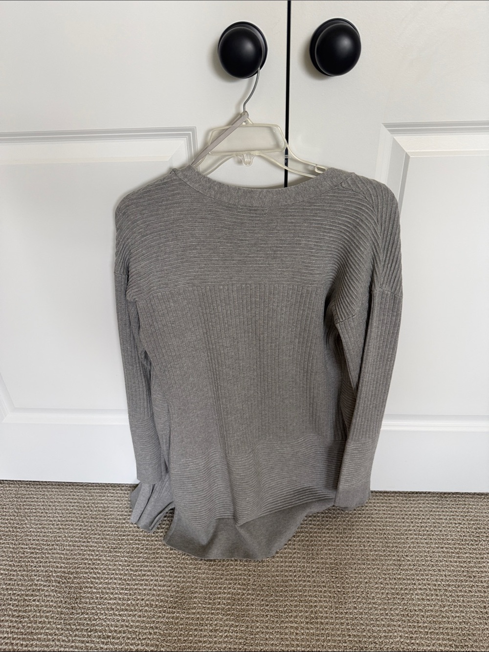 Lightweight Grey Open-Front Ribbed Cardigan - Picture 2 of 5